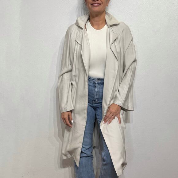 Fore Khaki Belted Lightweight Trench Coat Sz M - Picture 1 of 16